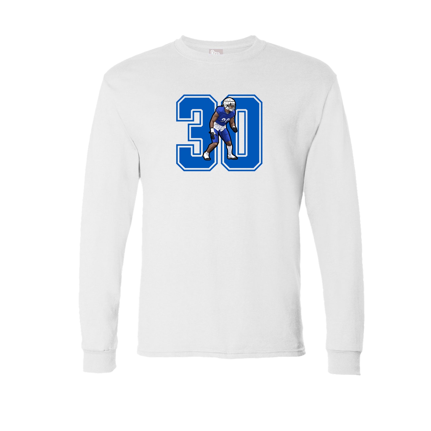 Long Sleeve Tee — Number in White