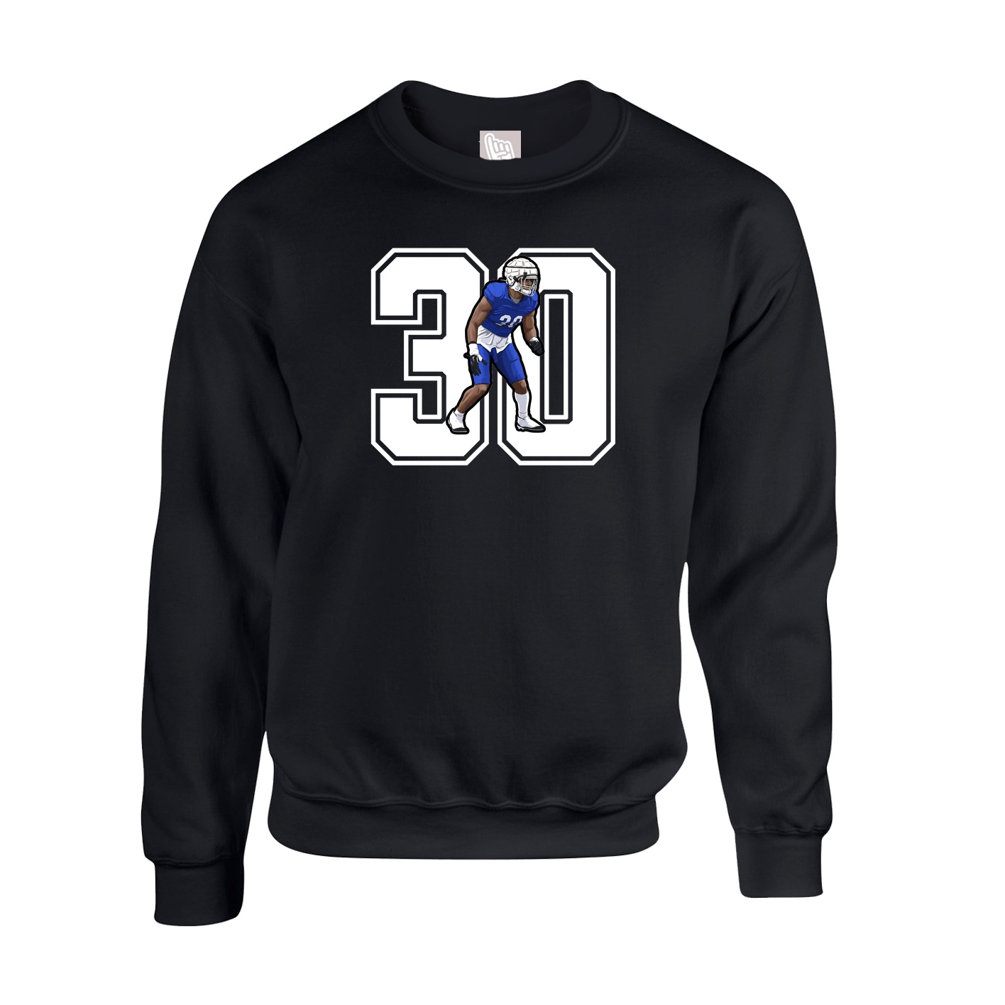 Fleece Crew — Number in Black