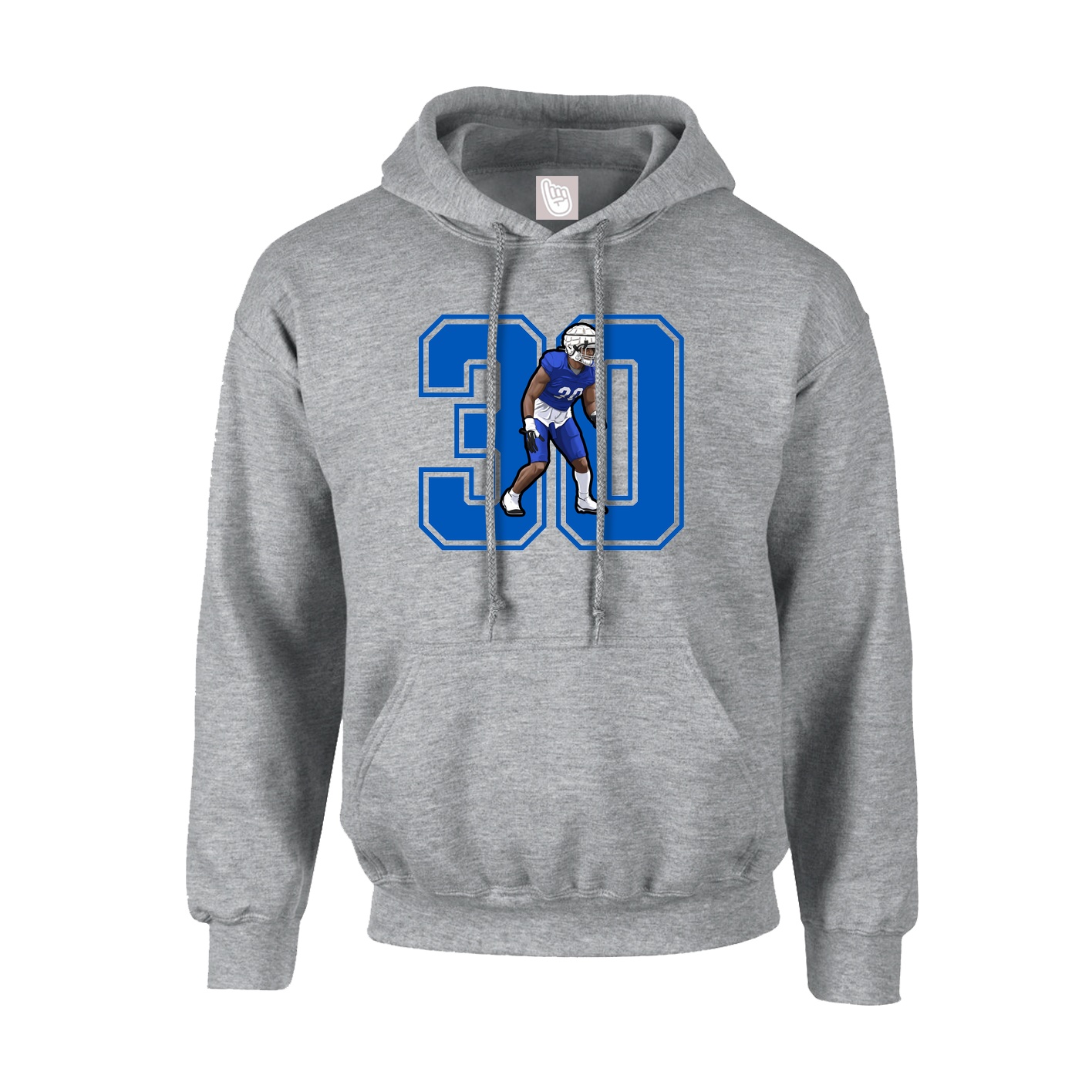 Youth Hoodie — Number in Grey