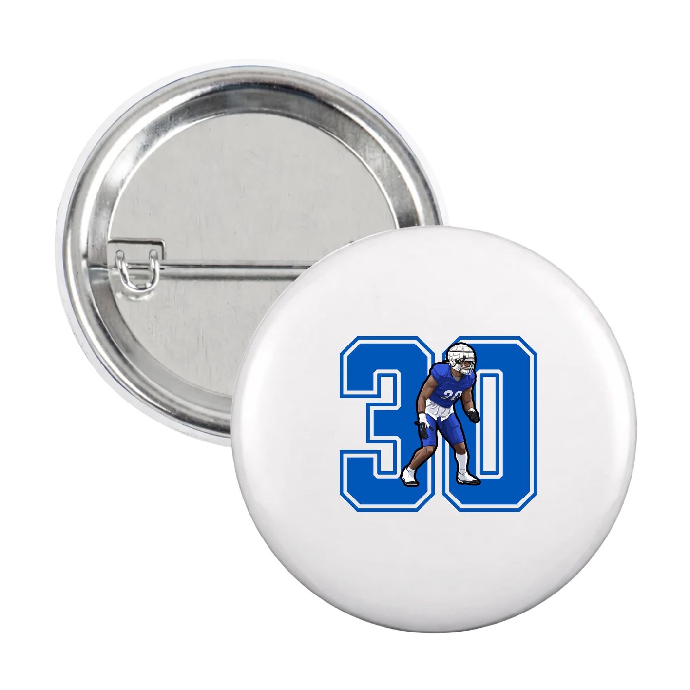 Game Day Button — Number in White