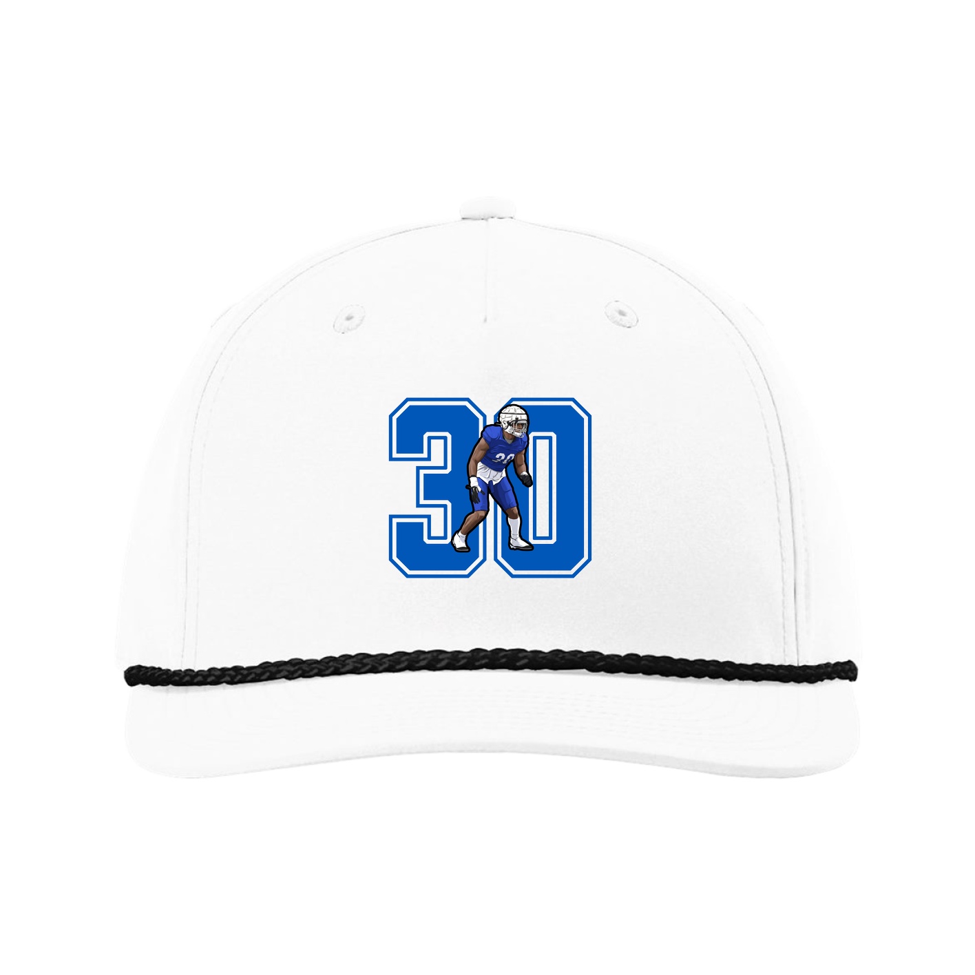 Five-Panel Classic Rope Cap — Number in White