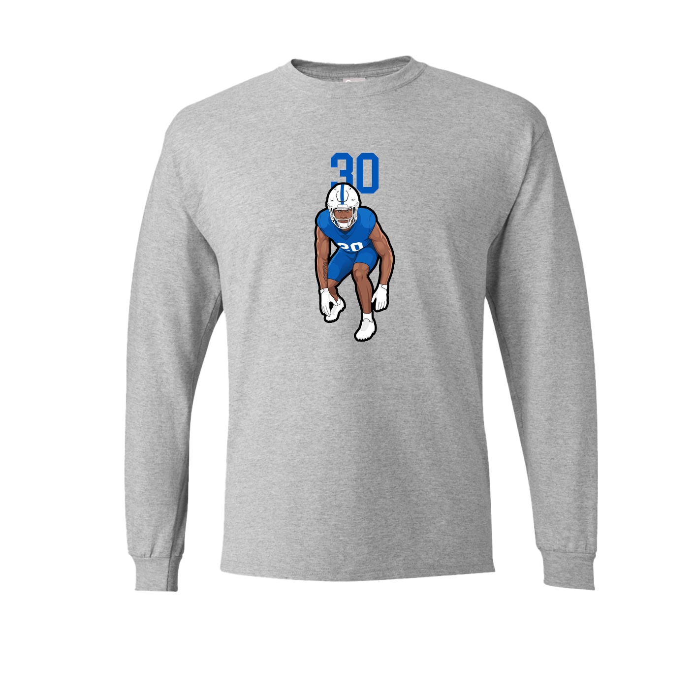 Long Sleeve Tee — Number Top in Grey
