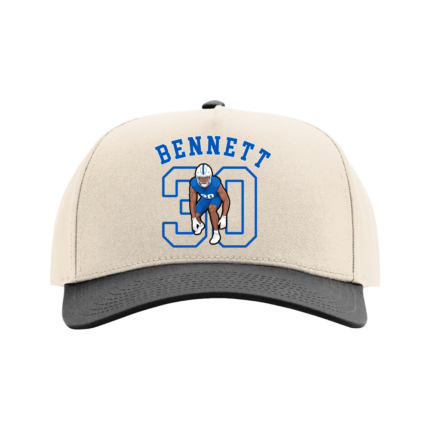 Full Fabric Five-Panel Champ Cap — Shirsey Arch in Cream/Black