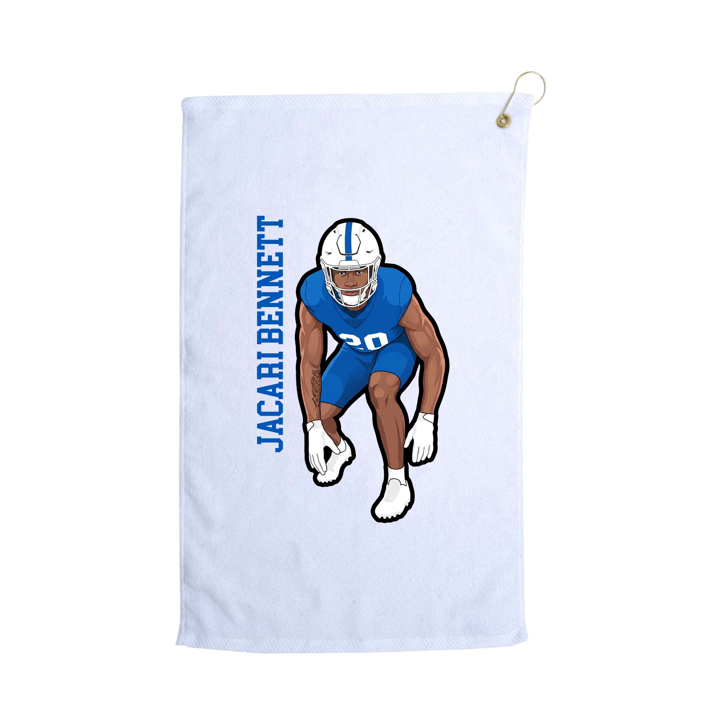 Golf Towel — Name Vertical in White