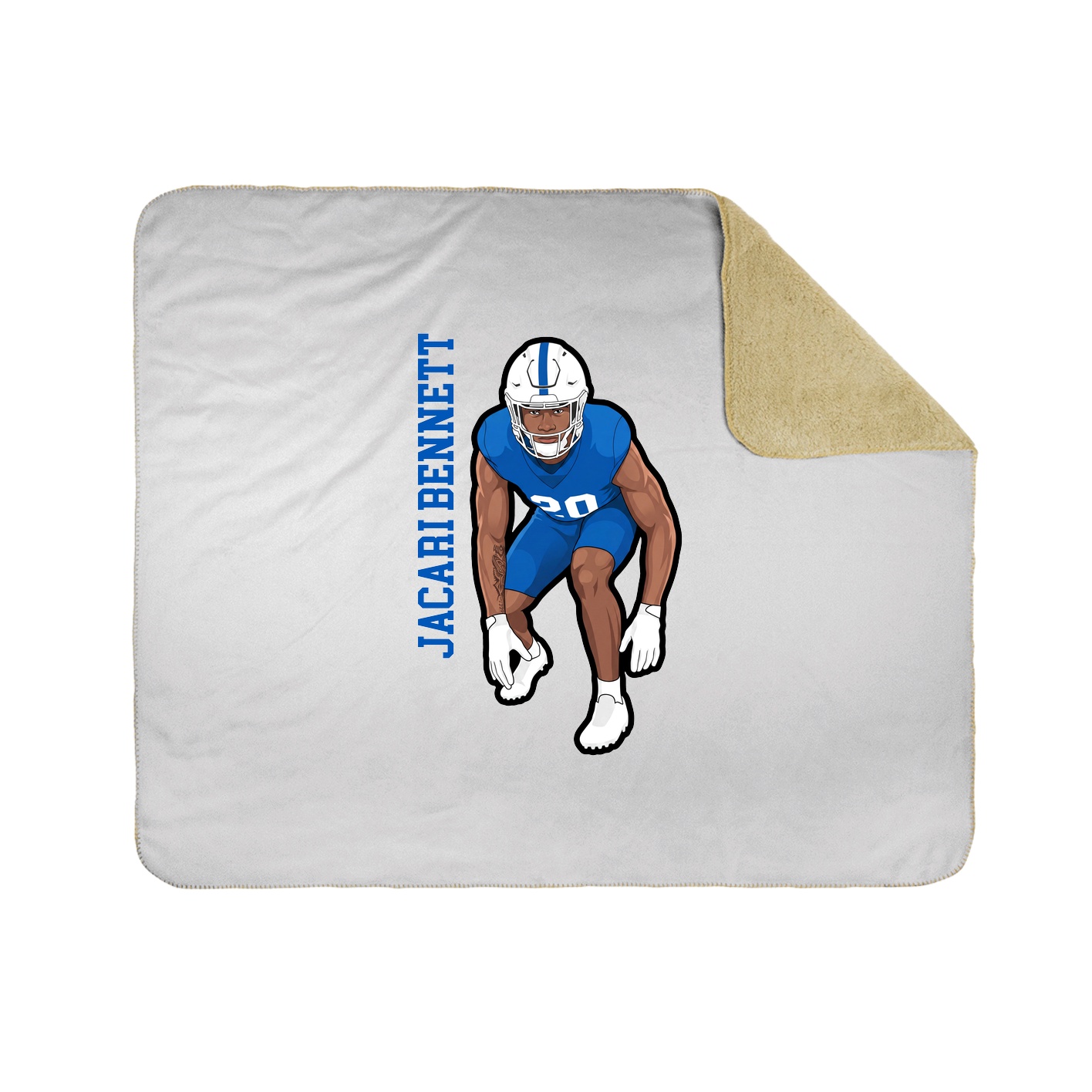 Throw Blanket — Name Vertical in White