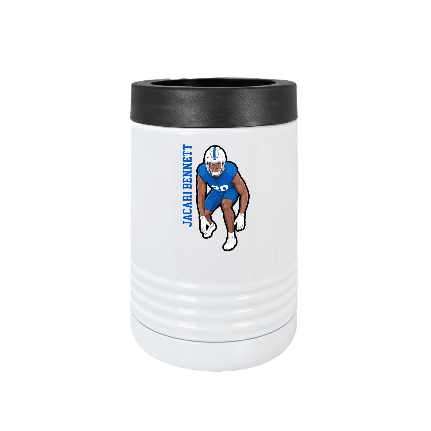 Beverage Holder — Name Vertical in White