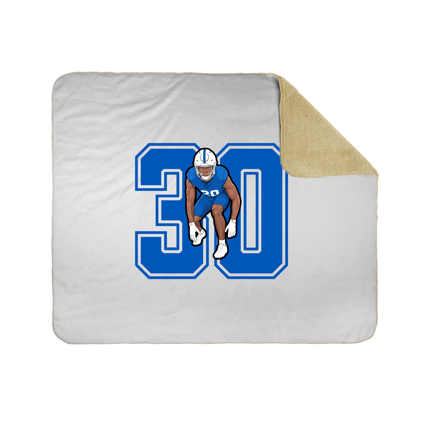 Throw Blanket — Number in White