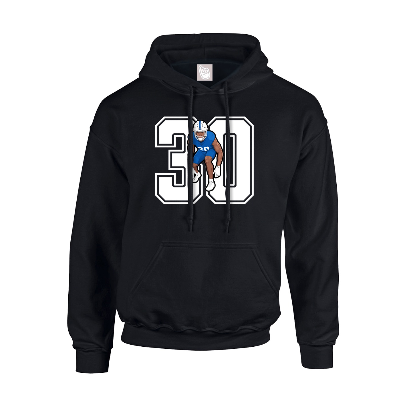 Youth Hoodie — Number in Black