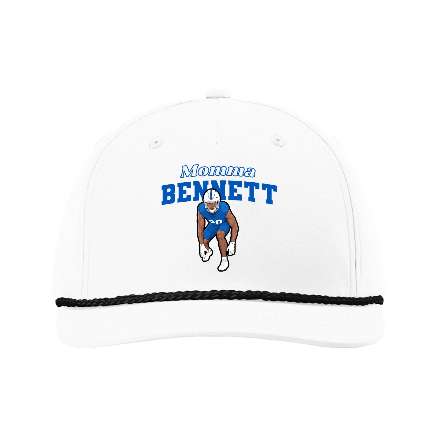 Five-Panel Classic Rope Cap — Mothers Day Block in White