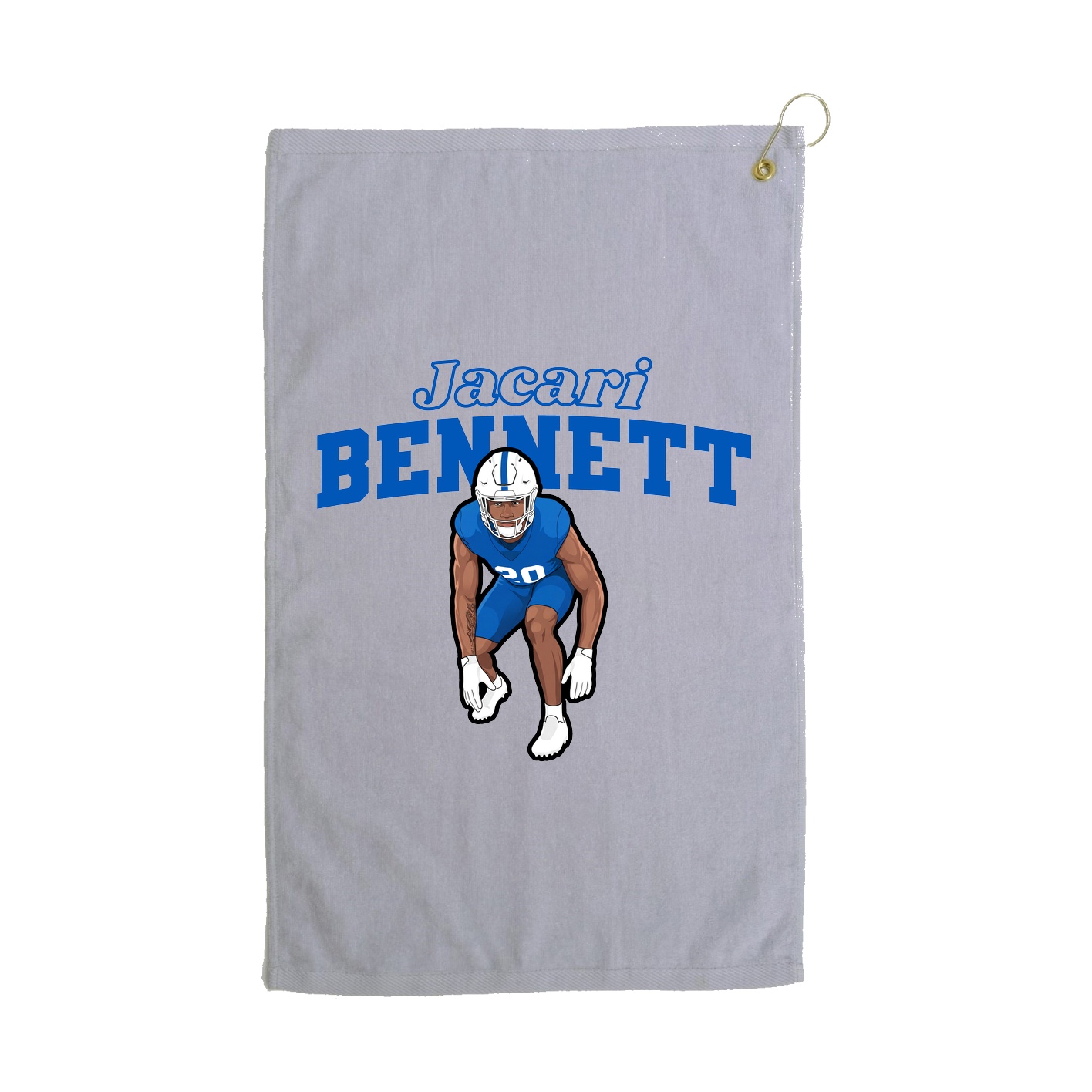 Golf Towel — Name Arch in Grey