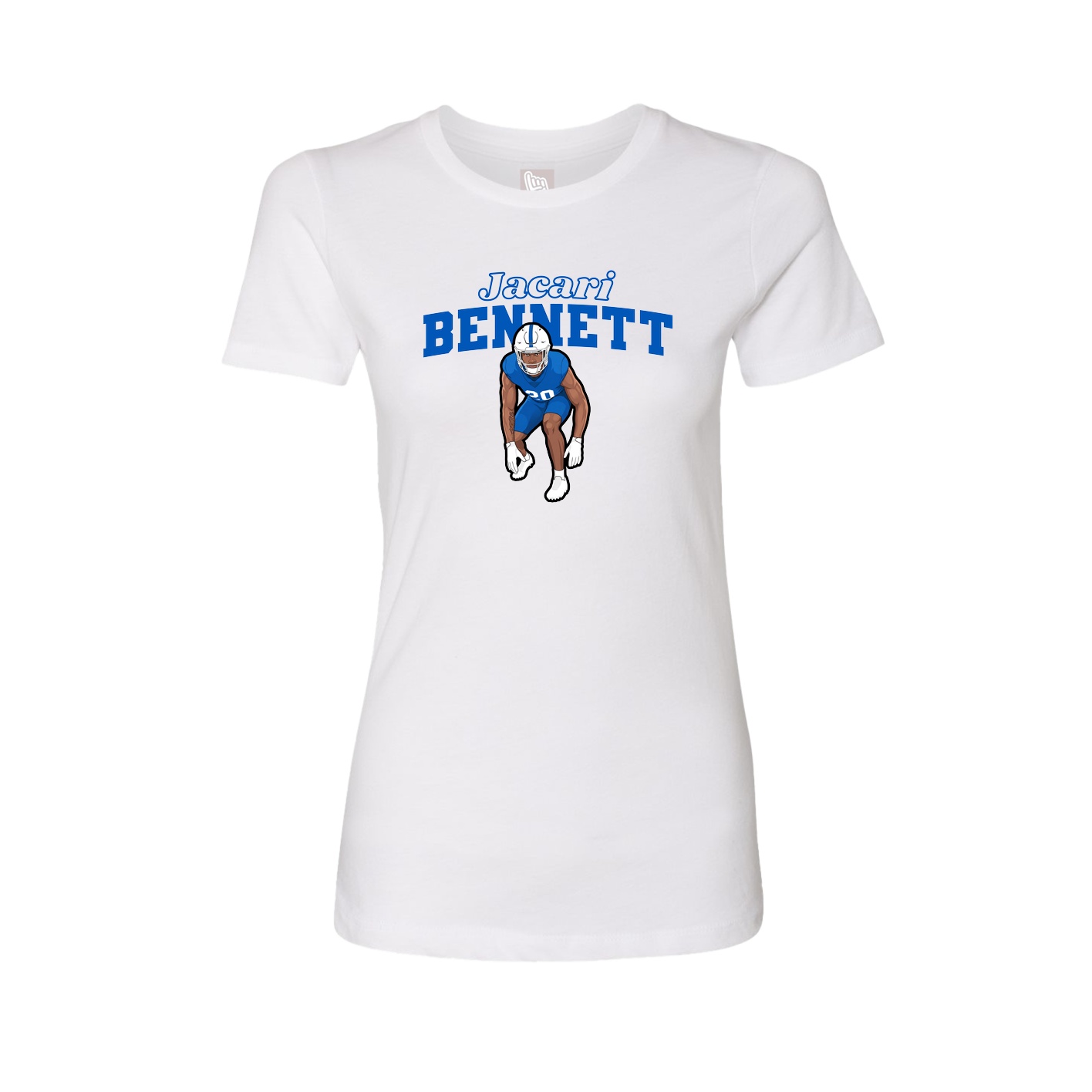 Fitted Women's Tee — Name Arch in White