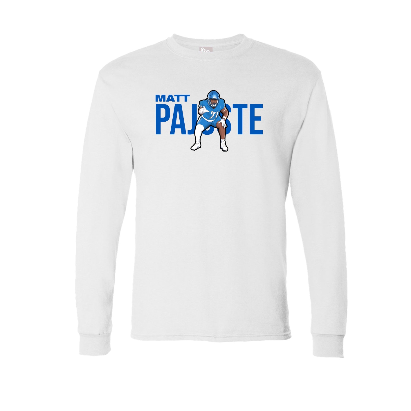 Long Sleeve Tee — Player Name in White