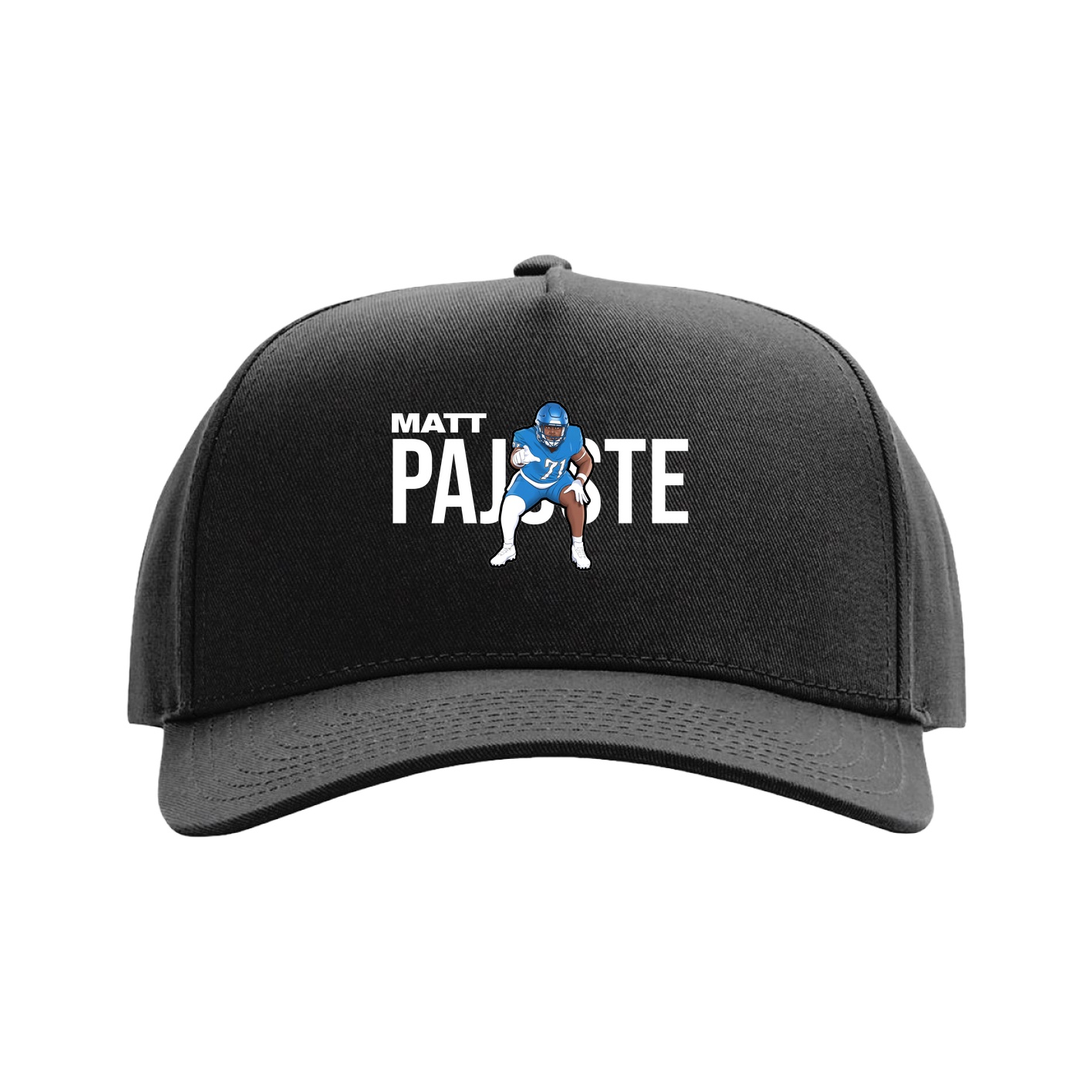 Full Fabric Five-Panel Champ Cap — Player Name in Black