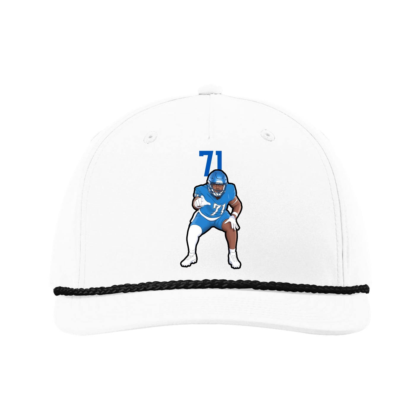 Five-Panel Classic Rope Cap — Number Top in White