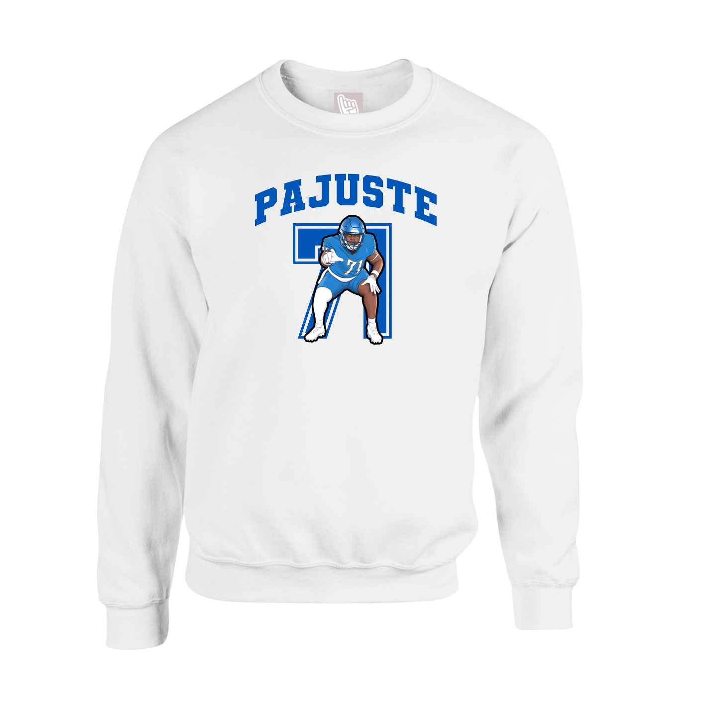 Fleece Crew — Number in White