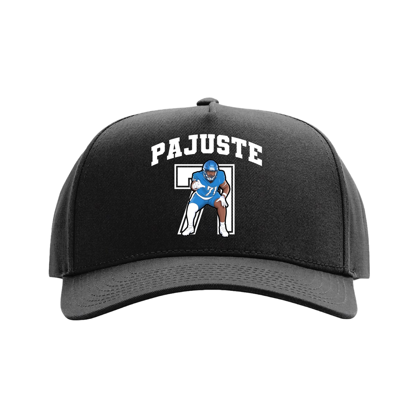 Full Fabric Five-Panel Champ Cap — Number in Black