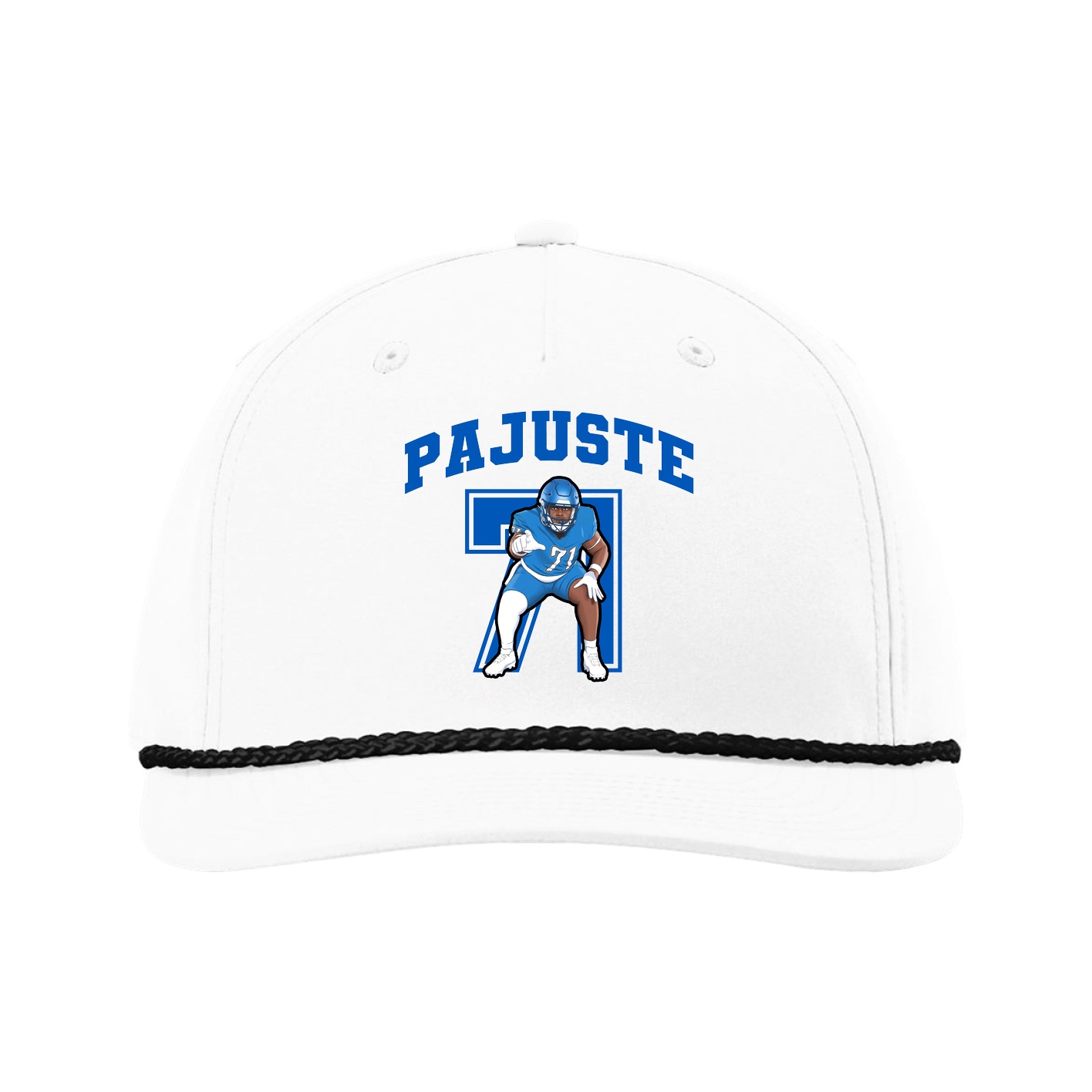 Five-Panel Classic Rope Cap — Number in White