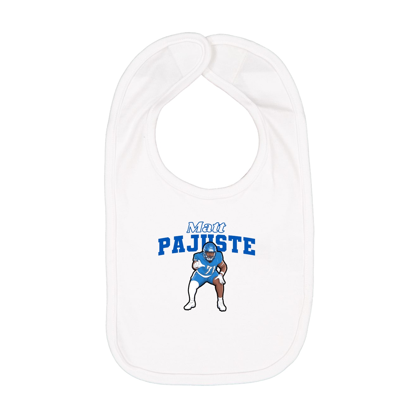 Infant Bib — Name Arch in White