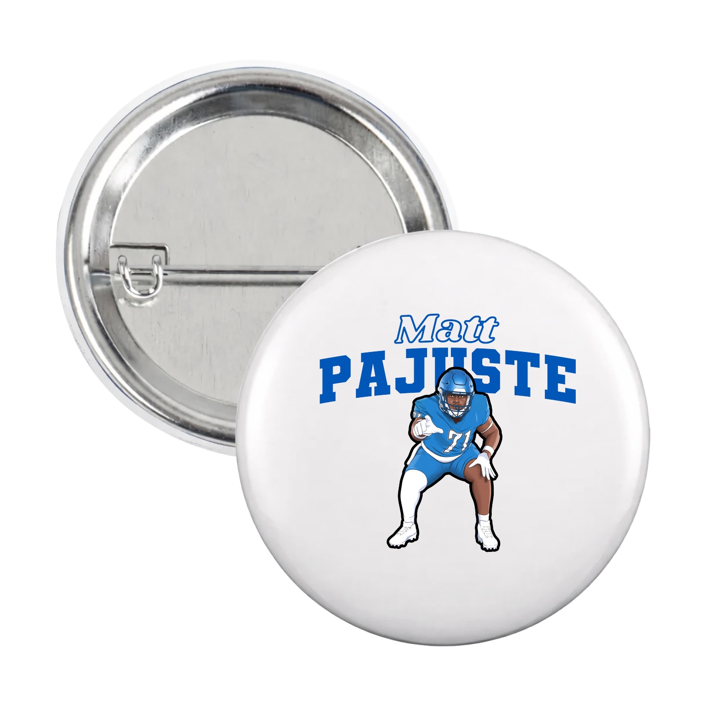 Game Day Button — Name Arch in White