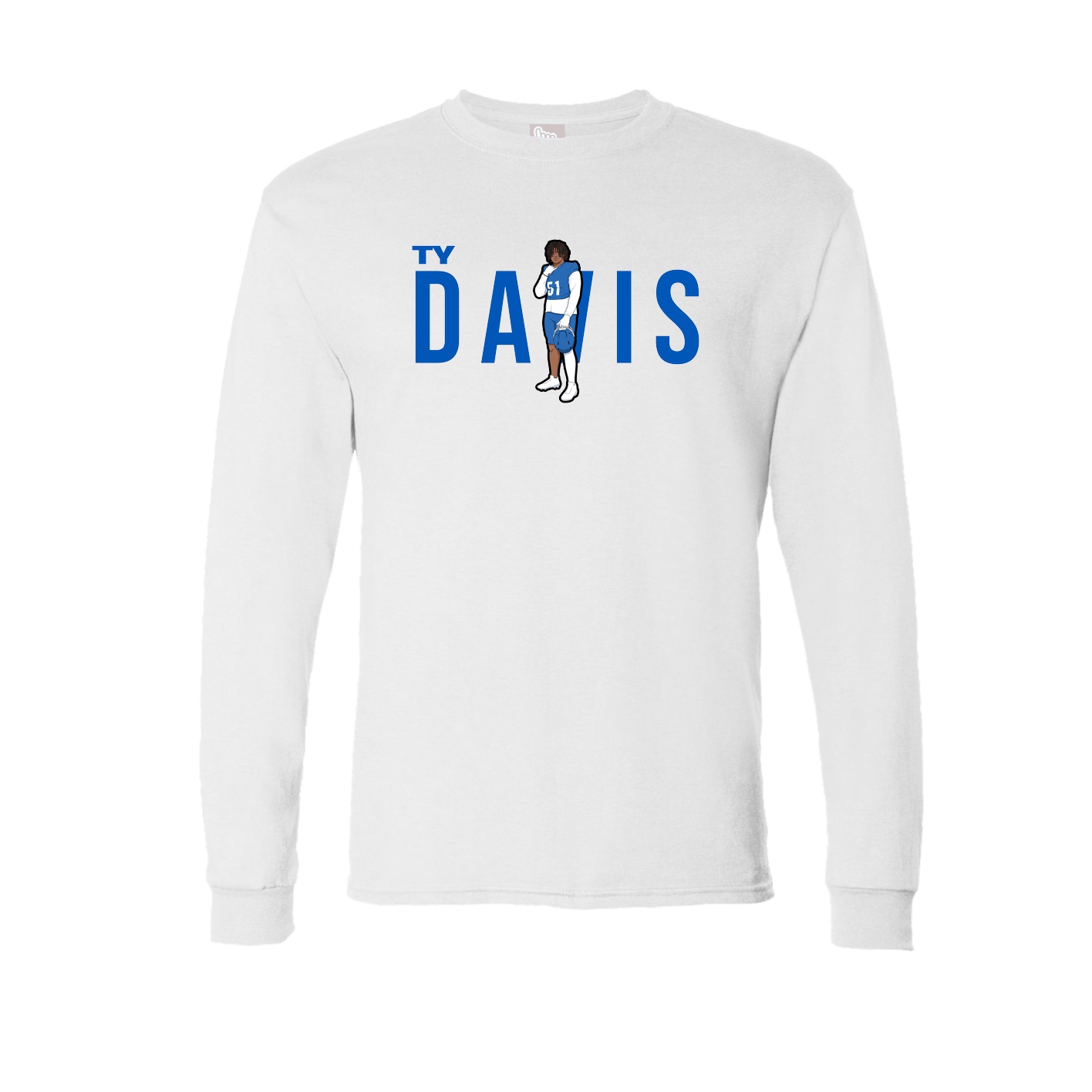Long Sleeve Tee — Player Name in White