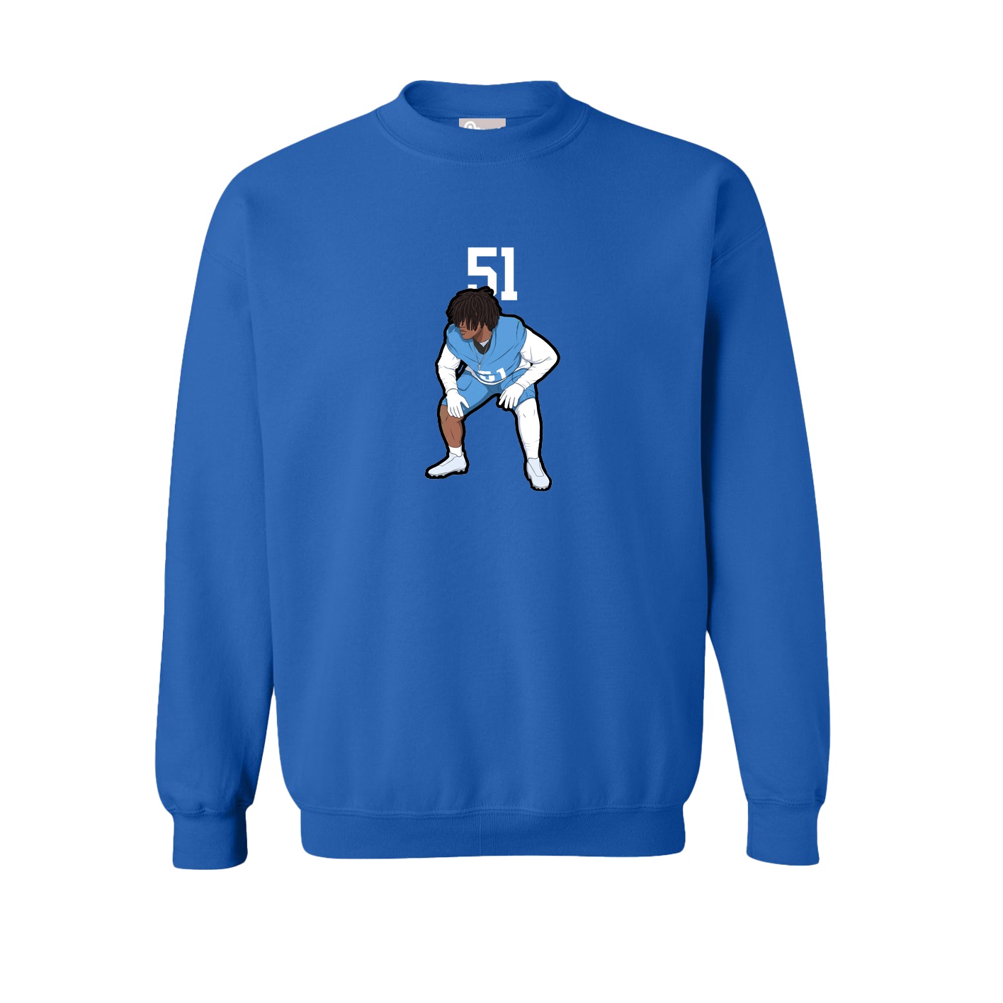Fleece Crew — Number Top in Royal