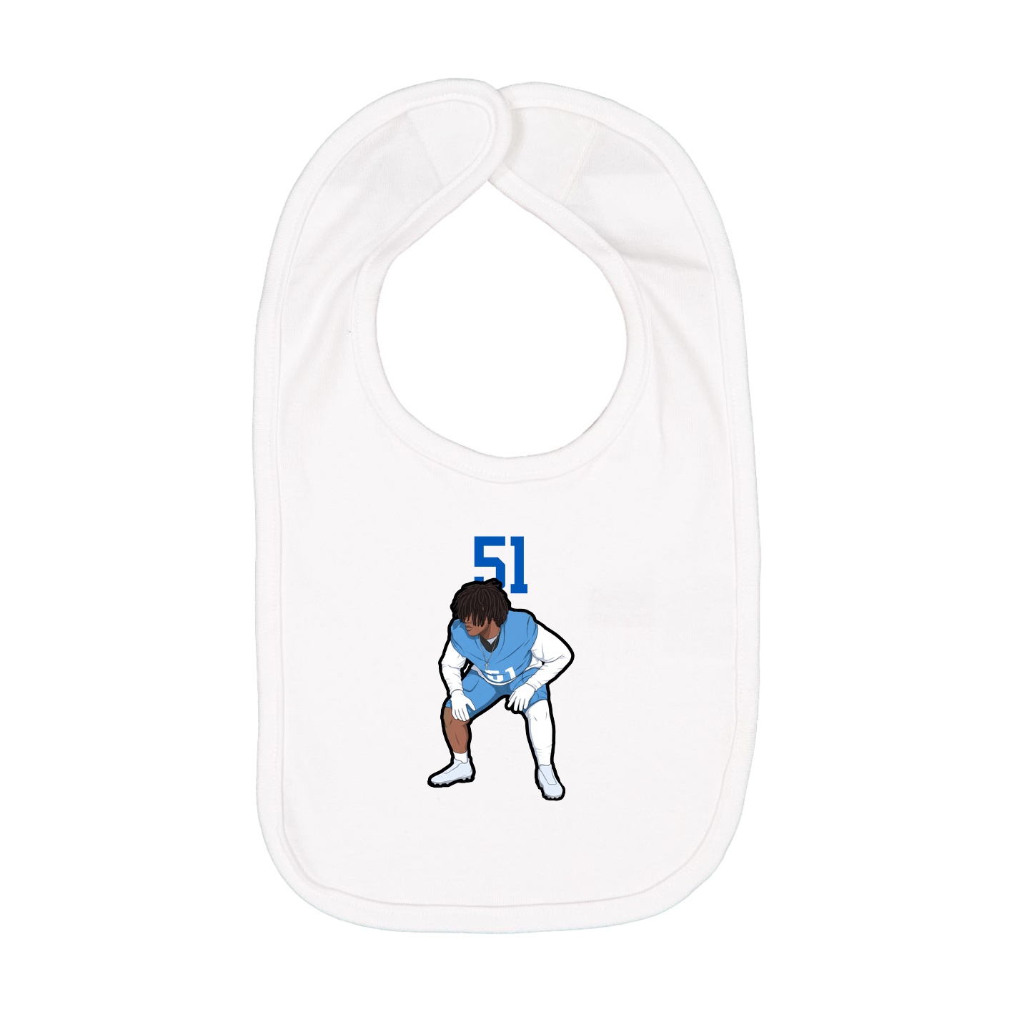 Infant Bib — Number Top in White