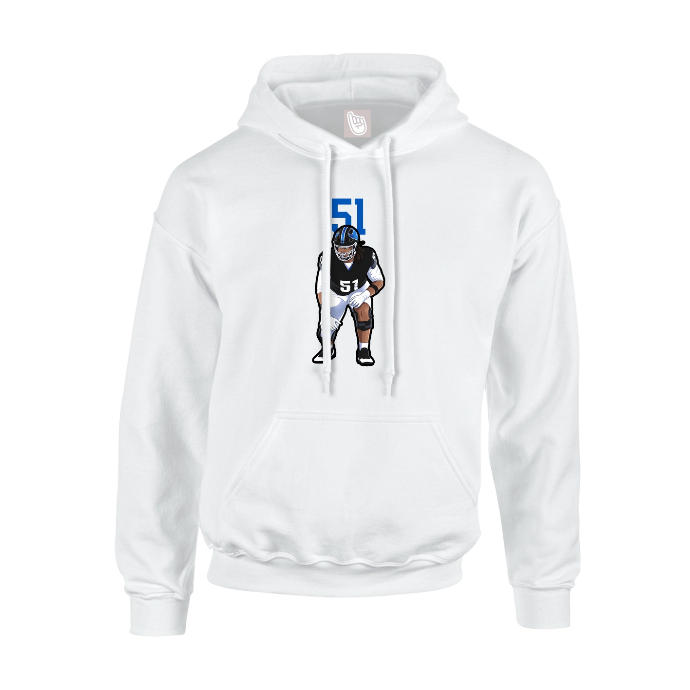 Youth Hoodie — Number Top in White