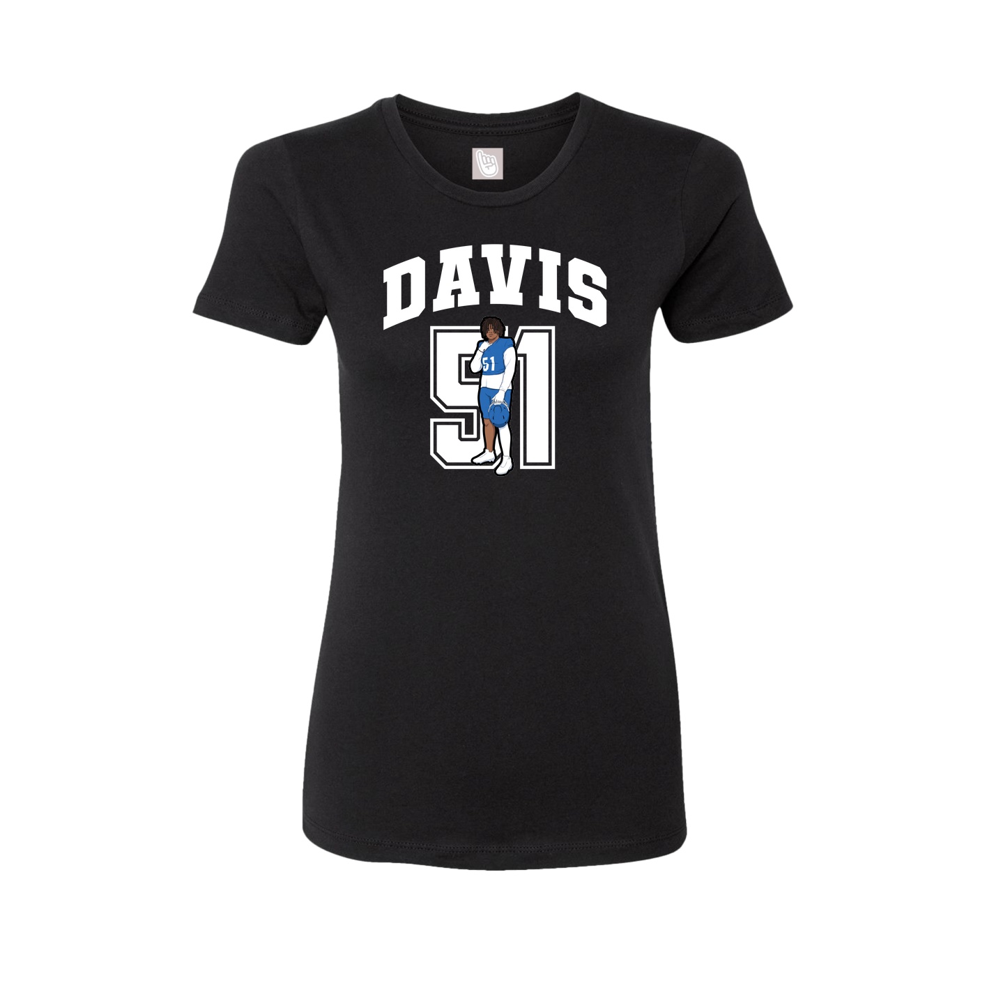 Fitted Women's Tee — Number in Black