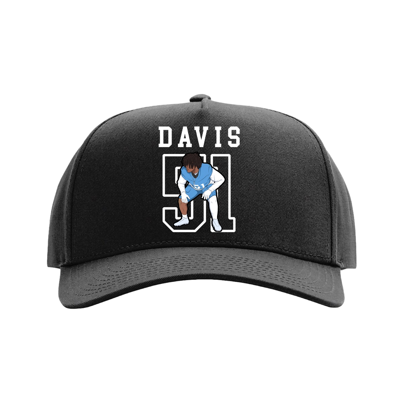 Full Fabric Five-Panel Champ Cap — Shirsey in Black