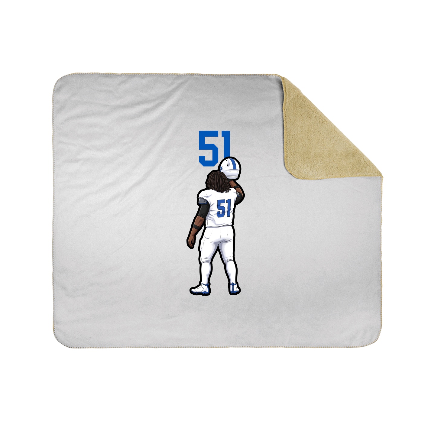 Throw Blanket — Number Top in White
