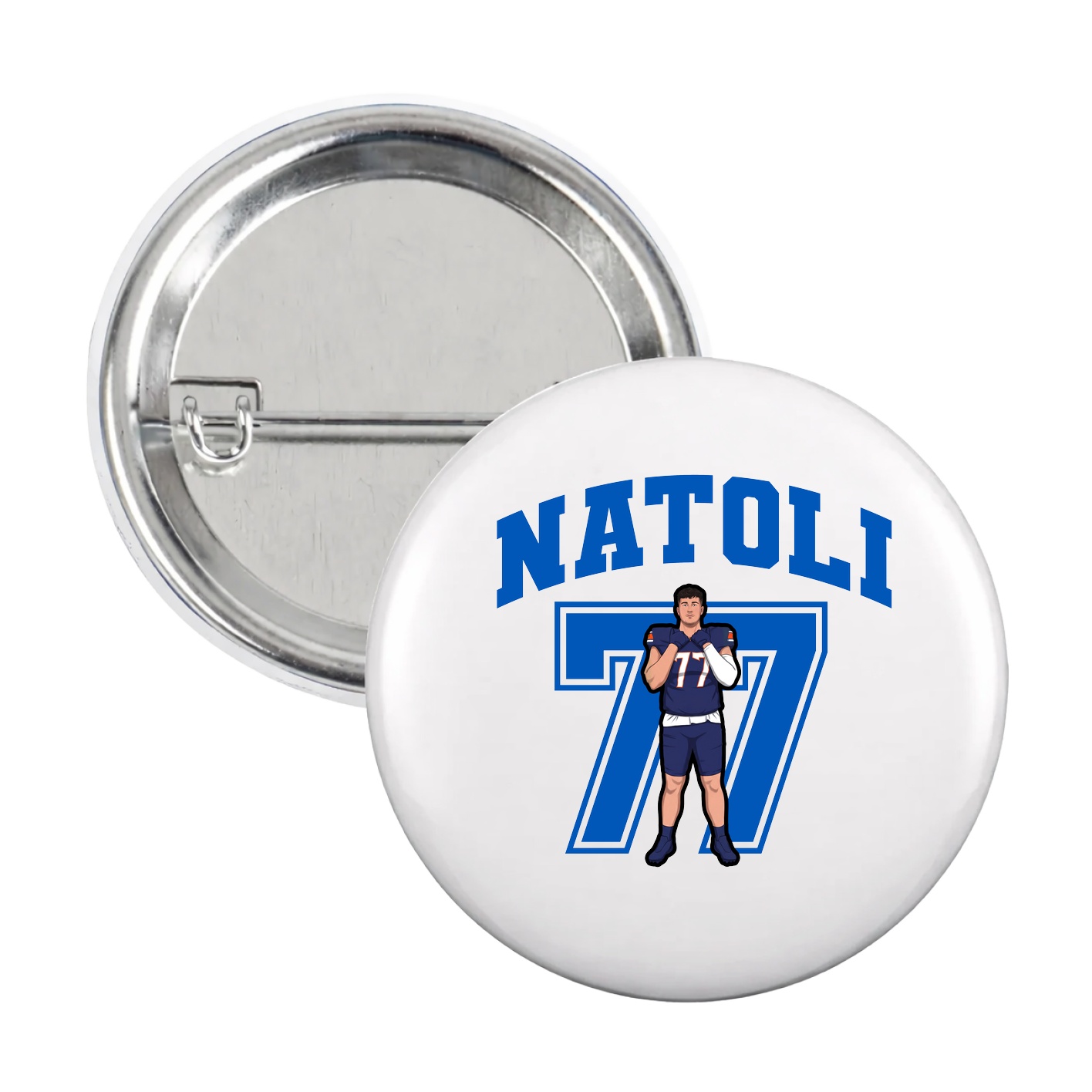 Game Day Button — Number in White