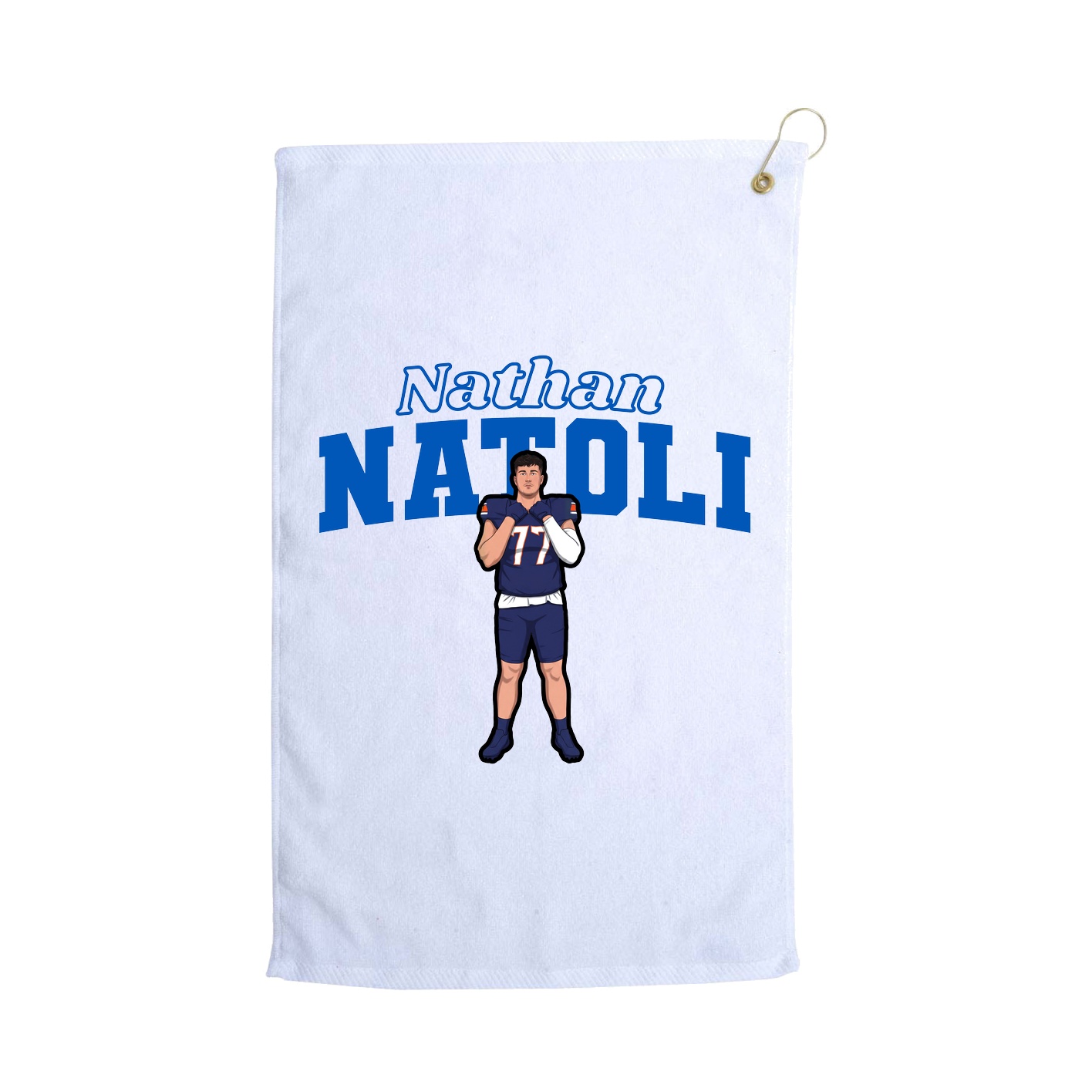 Golf Towel — Name Arch in White