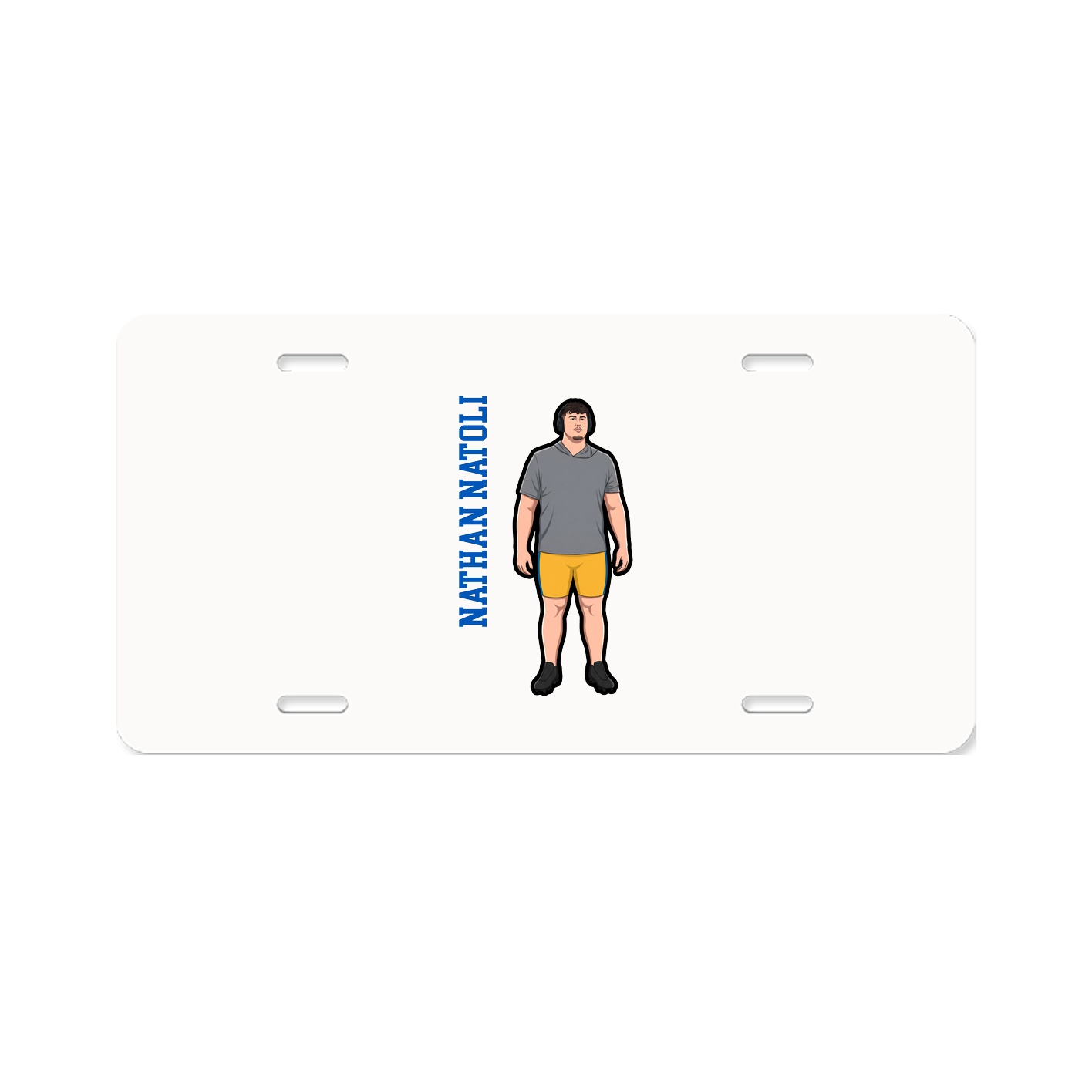 License Plate — Name Vertical in Classic