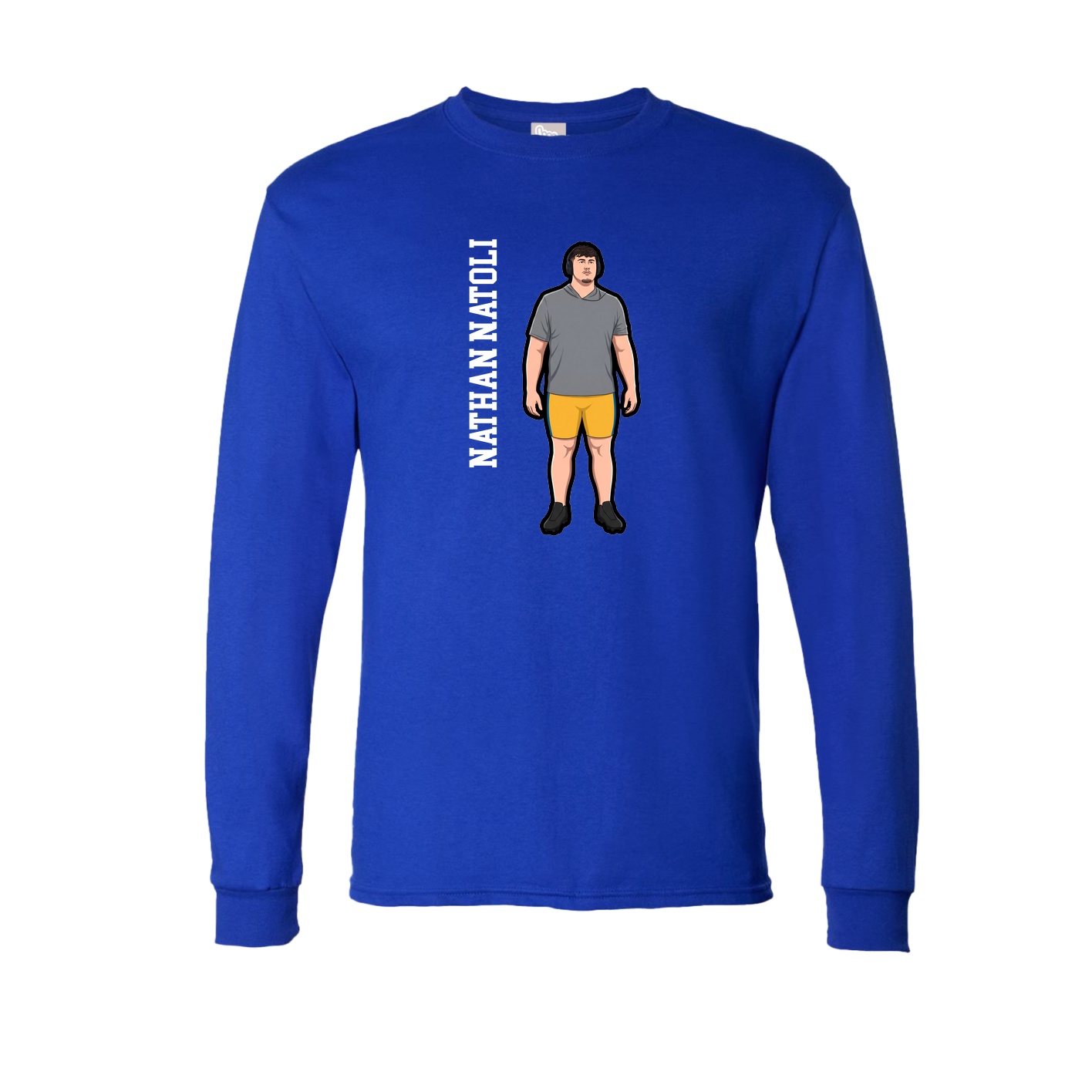 Long Sleeve Tee — Name Vertical in Royal
