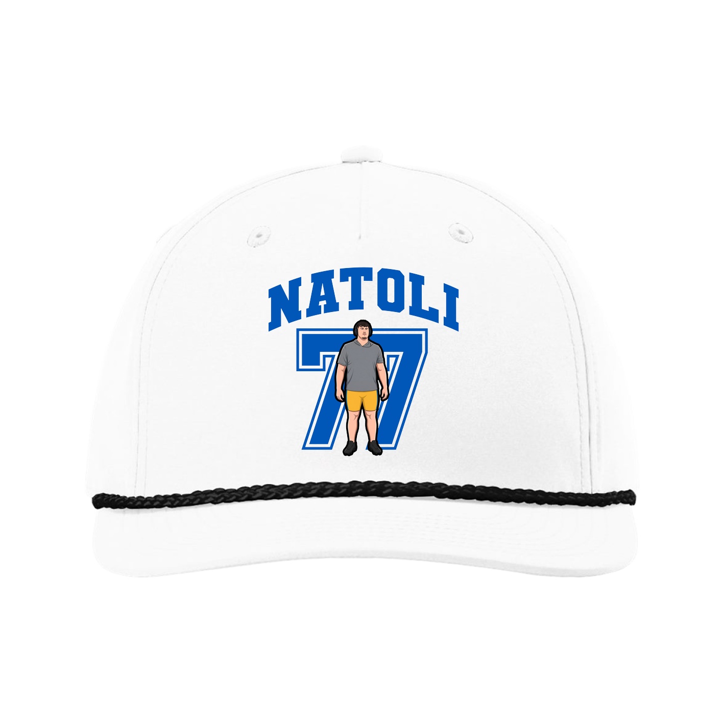 Five-Panel Classic Rope Cap — Number in White