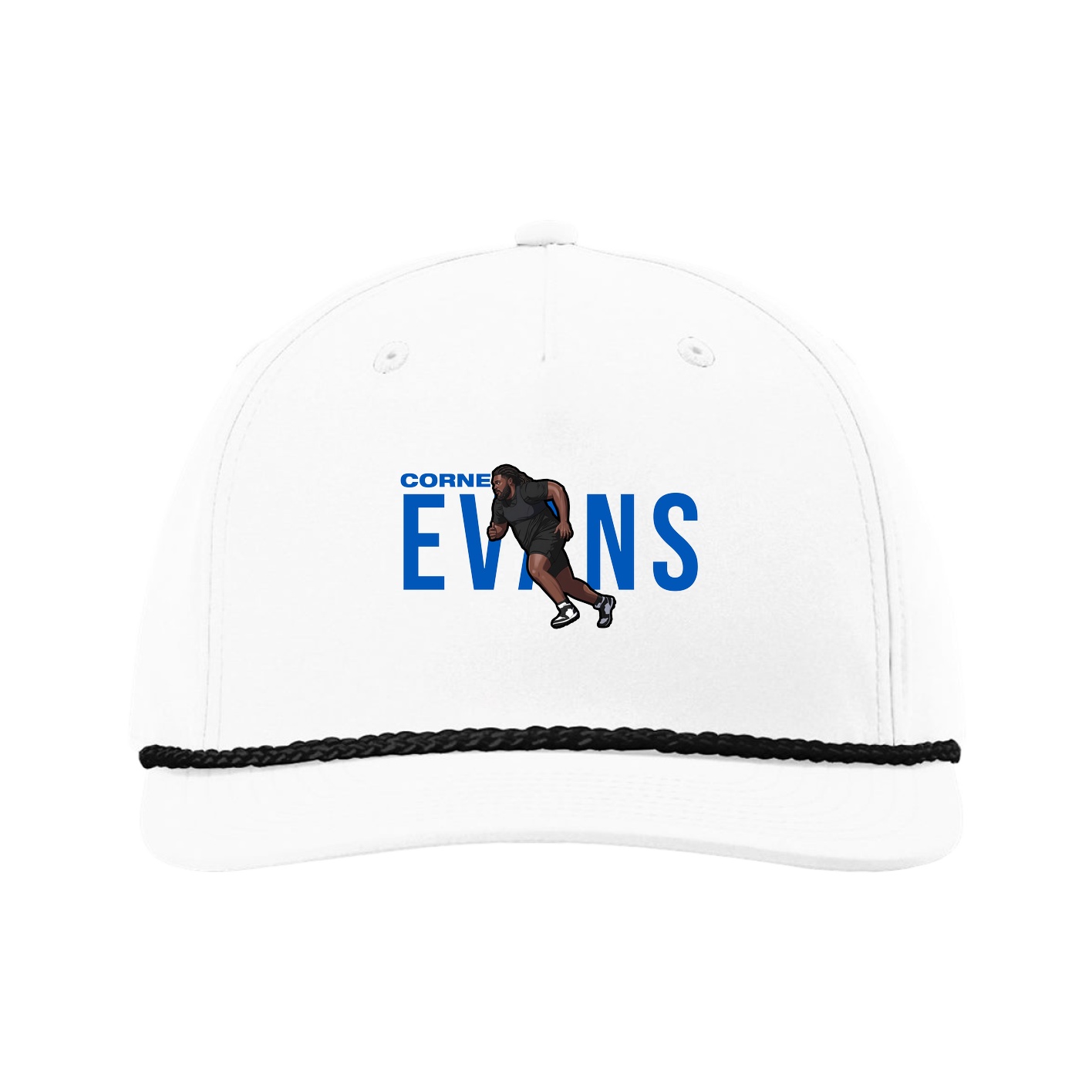 Five-Panel Classic Rope Cap — Player Name in White