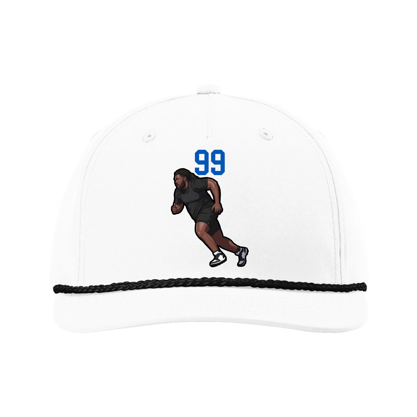Five-Panel Classic Rope Cap — Number Top in White
