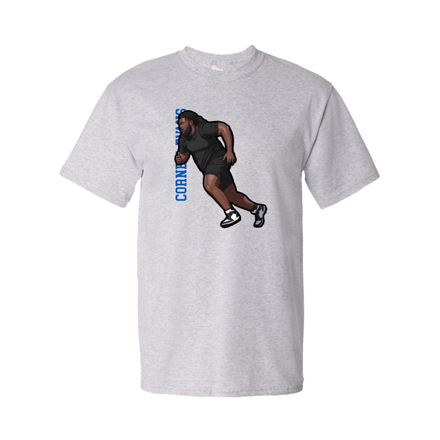 Youth Tee — Name Vertical in Grey