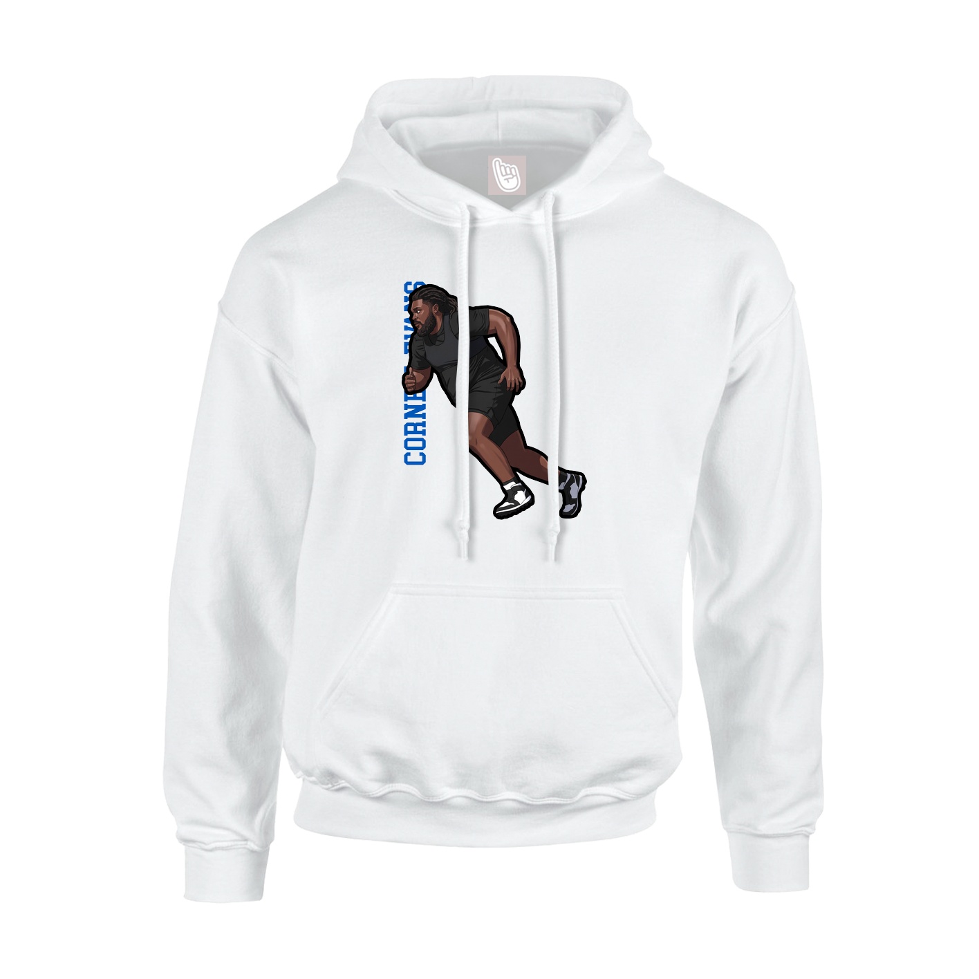 Hoodie — Name Vertical in White