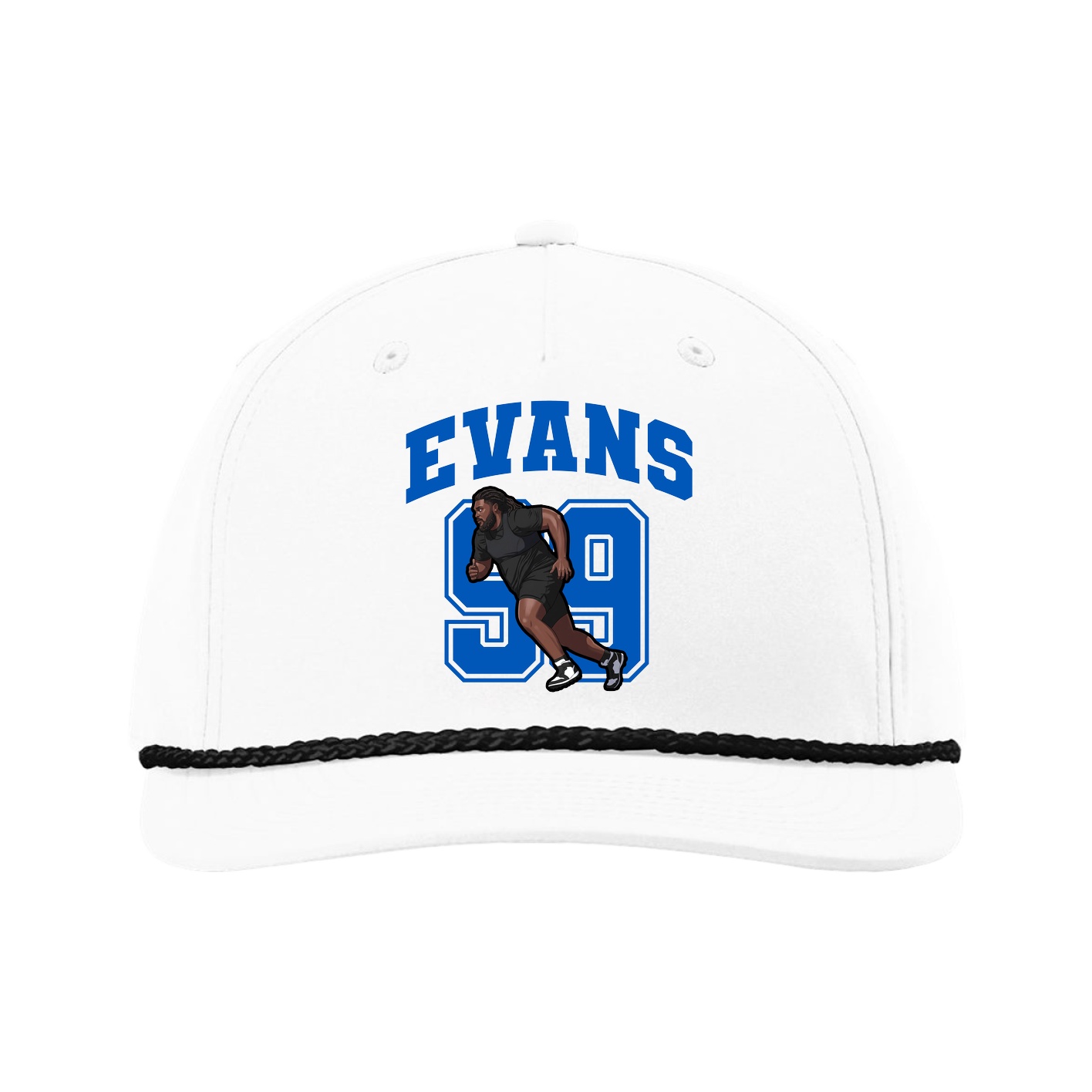 Five-Panel Classic Rope Cap — Number in White
