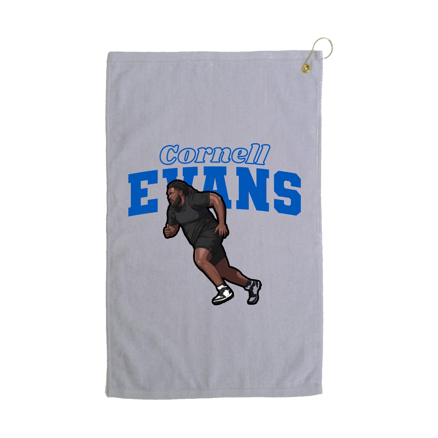 Golf Towel — Name Arch in Grey