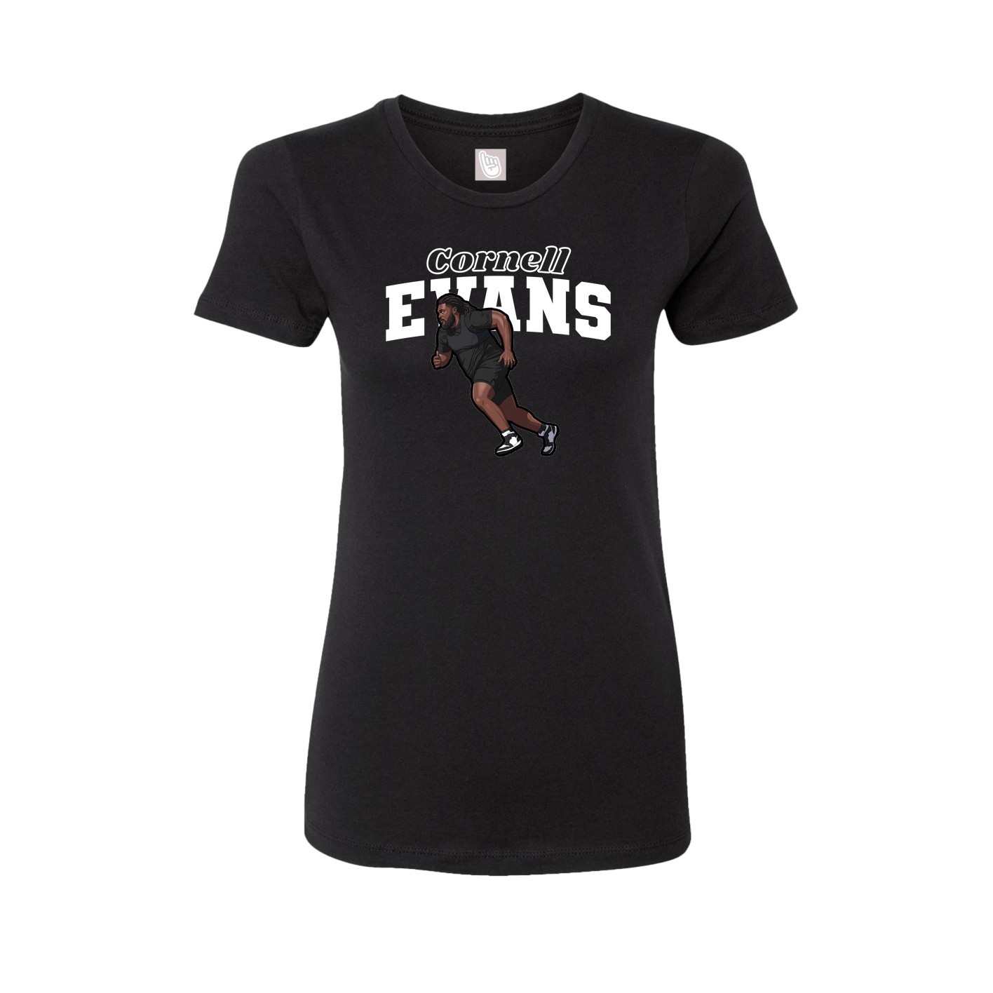 Fitted Women's Tee — Name Arch in Black
