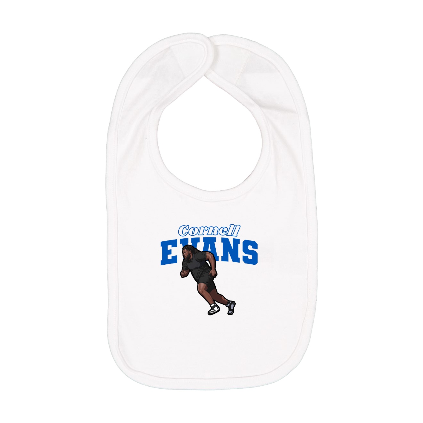 Infant Bib — Name Arch in White