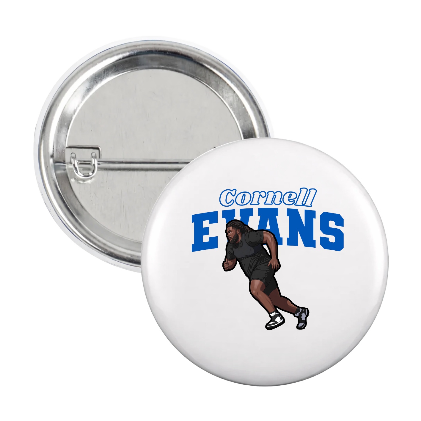 Game Day Button — Name Arch in White