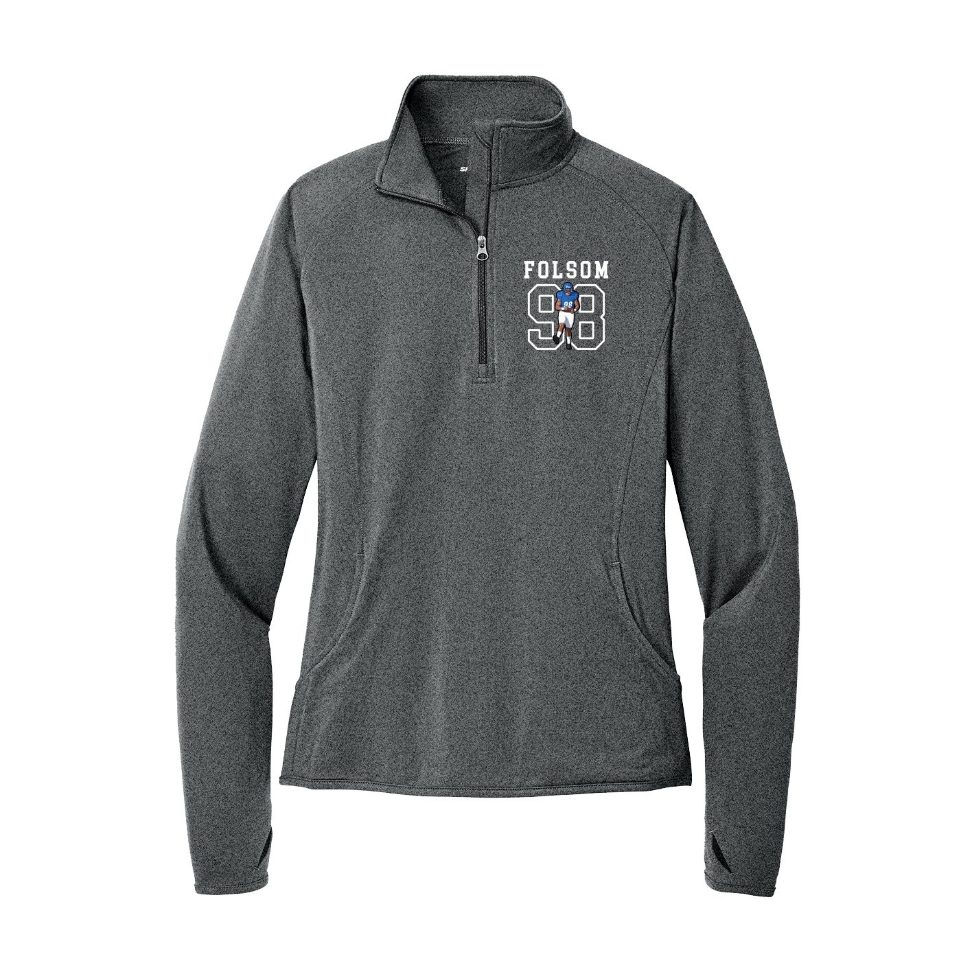 Women's Q-Zip Pullover — Shirsey in Grey