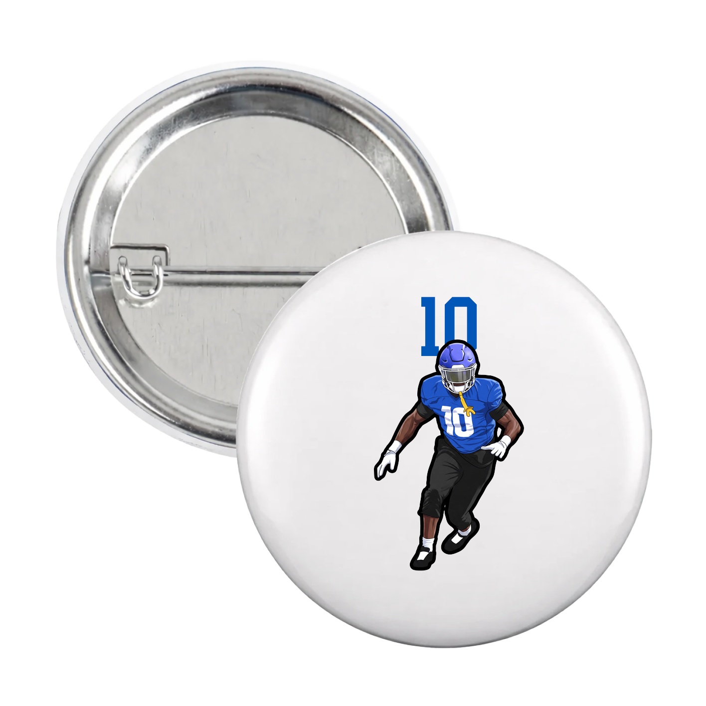 Game Day Button — Number Top in White