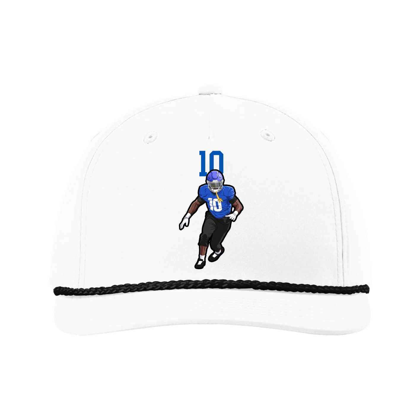 Five-Panel Classic Rope Cap — Number Top in White