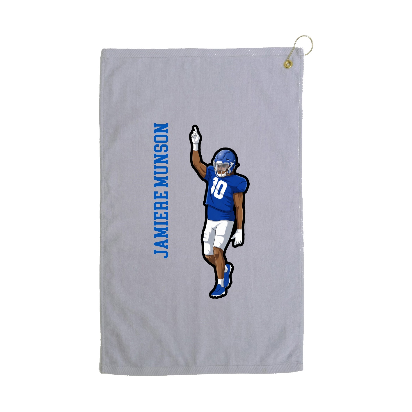 Golf Towel — Name Vertical in Grey