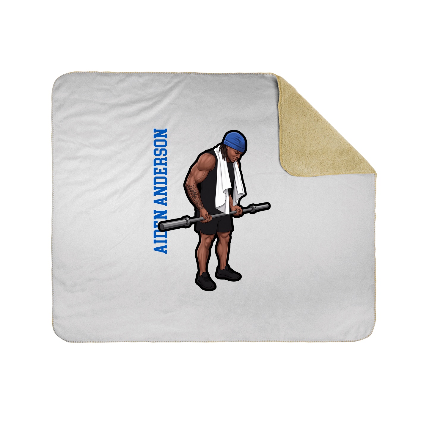 Throw Blanket — Name Vertical in White
