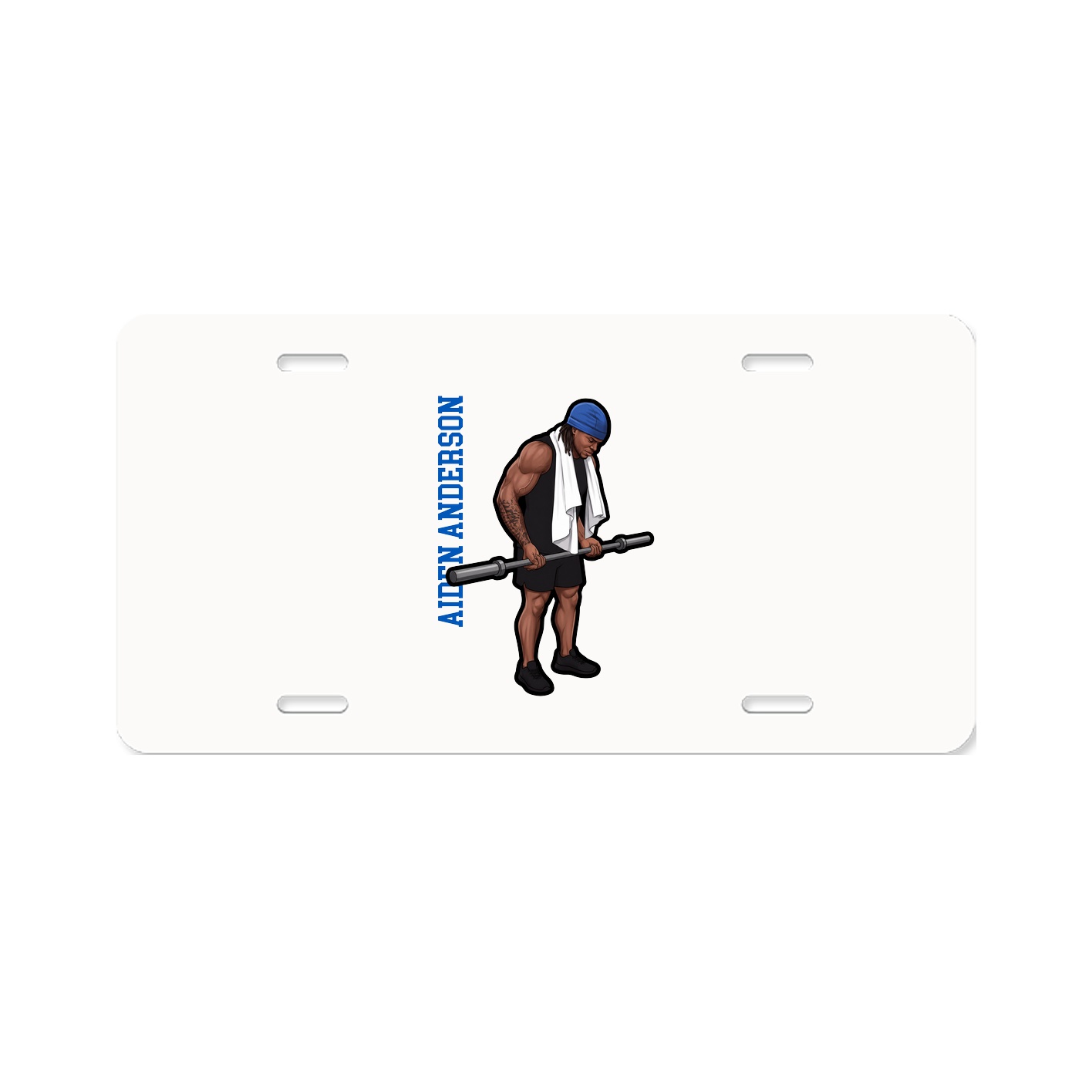 License Plate — Name Vertical in Classic